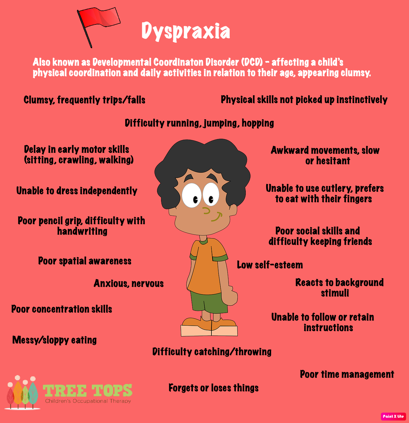 Red flags dyspraxia tree tops children s occupational therapy